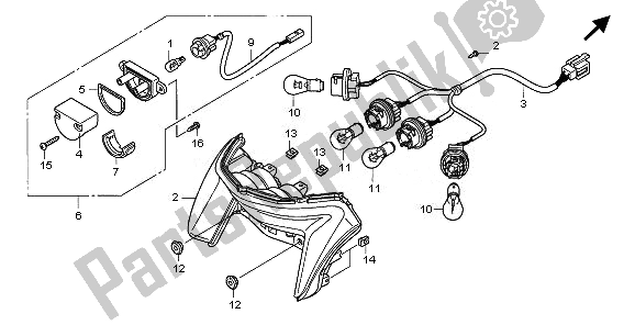 All parts for the Taillight of the Honda NT 700V 2010