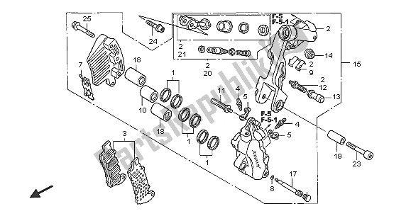 Tutte le parti per il L. Pinza Freno Anteriore del Honda VFR 800 2005