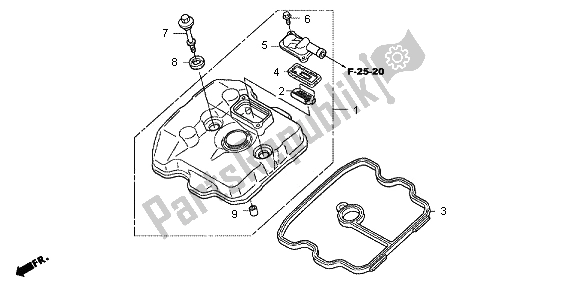 All parts for the Cylinder Head Cover of the Honda CBR 250 RA 2013