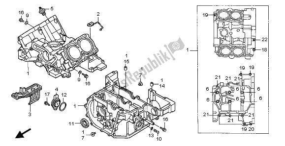 Toutes les pièces pour le Carter du Honda ST 1100A 1996