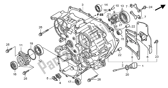 Toutes les pièces pour le Boîtier Arrière du Honda GL 1800A 2001