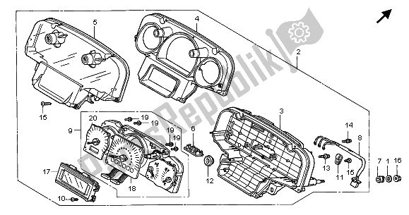 All parts for the Meter (mph) of the Honda GL 1800A 2005