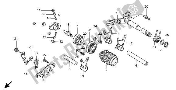 All parts for the Gearshift Drum of the Honda CRF 250X 2009