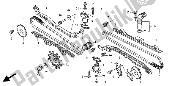 Todas las partes para Cadena De Levas Y Tensor de Honda GL 1800 2012