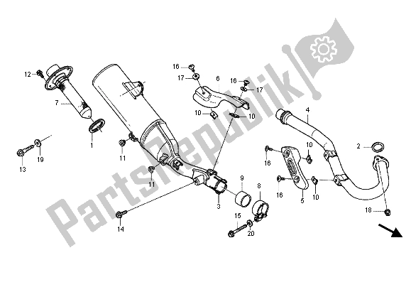 Tutte le parti per il Silenziatore Di Scarico del Honda CRF 250X 2012