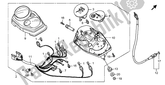 All parts for the Meter (kmh) of the Honda CBF 125M 2011