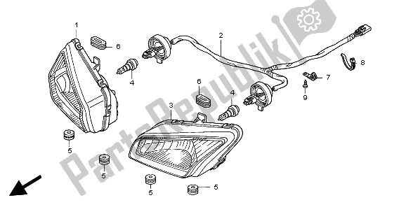 Todas las partes para Faro de Honda TRX 350 FE Fourtrax 4X4 ES 2006