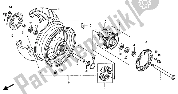 All parts for the Rear Wheel of the Honda CBR 900 RR 2001
