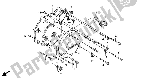 Alle onderdelen voor de Linker Carterdeksel van de Honda VT 750C2S 2011