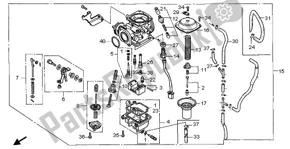 All parts for the Carburetor of the Honda CB 250 1997