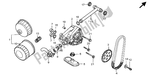 All parts for the Oil Filter & Oil Pump of the Honda VT 750C 1998