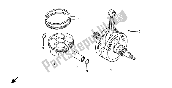 Todas las partes para Cigüeñal Y Pistón de Honda CRF 250R 2007