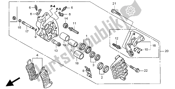 Tutte le parti per il Pinza Freno Anteriore (r.) del Honda CBR 1100 XX 1999