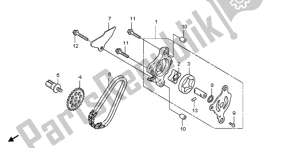 All parts for the Oil Pump of the Honda NSS 250S 2008