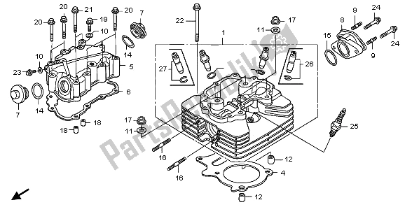 Toutes les pièces pour le Culasse du Honda TRX 250 EX Sporttrax 2003