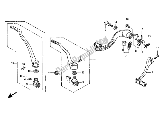 Todas las partes para Pedal Y Brazo De Arranque de Honda CRF 450X 2012