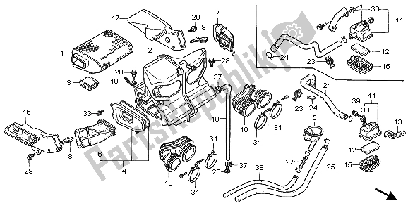 Tutte le parti per il Filtro Dell'aria del Honda CBR 1000F 1999