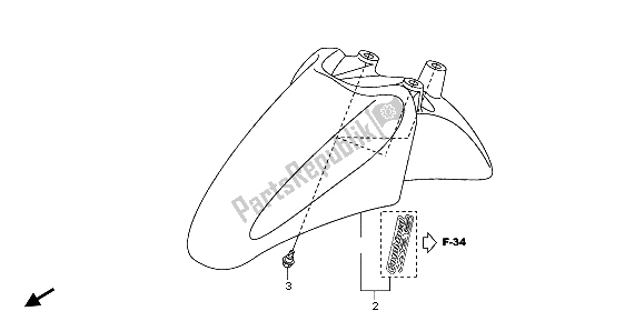 All parts for the Front Fender of the Honda SH 300A 2009