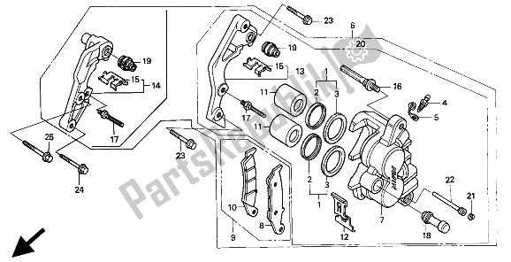 Wszystkie części do Zacisk Hamulca Przedniego Honda CR 250R 1994