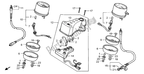 All parts for the Meter of the Honda CB 250 1997