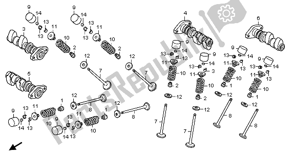 Todas las partes para árbol De Levas Y Válvula de Honda XL 1000 VA 2009