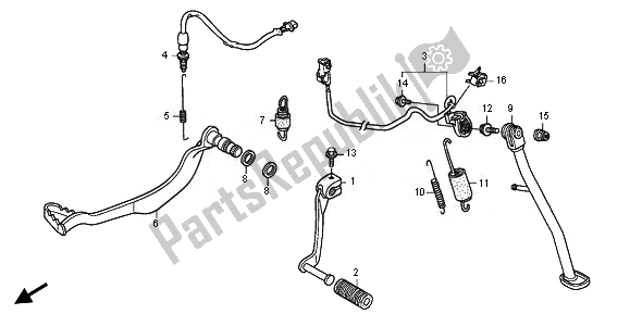 All parts for the Pedal & Side Stand of the Honda XL 700V Transalp 2011