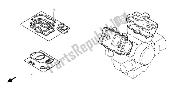 All parts for the Eop-1 Gasket Kit A of the Honda VFR 800A 2003