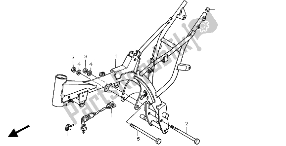 Wszystkie części do Korpus Ramy Honda XR 70R 1997