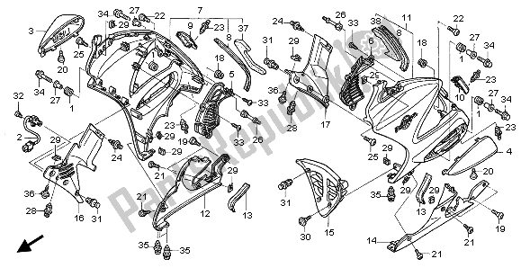 Todas las partes para Capucha Inferior de Honda ST 1300 2003