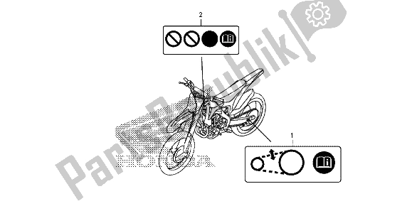 All parts for the Caution Label of the Honda CRF 450R 2013