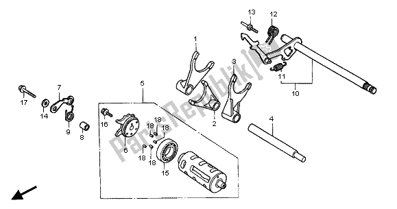 Tutte le parti per il Tamburo Del Cambio del Honda VT 750 DC 2001