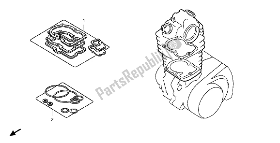 All parts for the Eop-1 Gasket Kit A of the Honda XR 650R 2006