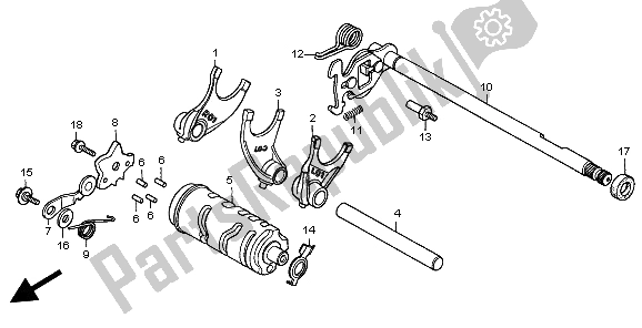 All parts for the Gearshift Drum of the Honda CMX 250C 1999
