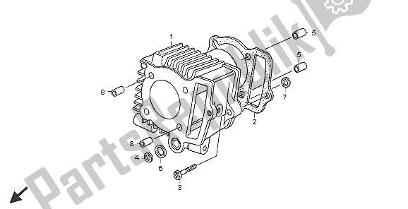 All parts for the Cylinder of the Honda CRF 50F 2005