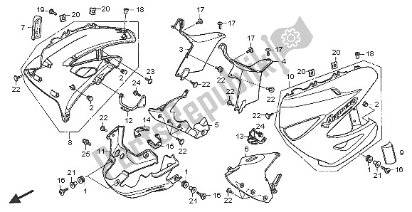 Alle onderdelen voor de Onder Kap van de Honda XL 1000V 2005