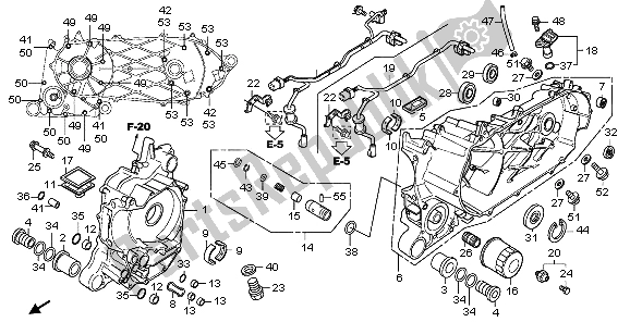 All parts for the Crankcase of the Honda SH 300 2007