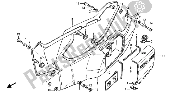 All parts for the Side Cover of the Honda XRV 750 Africa Twin 1992