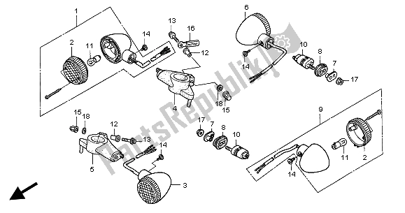 Tutte le parti per il Winker del Honda VT 125C 2004