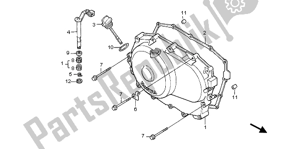 Tutte le parti per il Coperchio Carter Destro del Honda NTV 650 1997