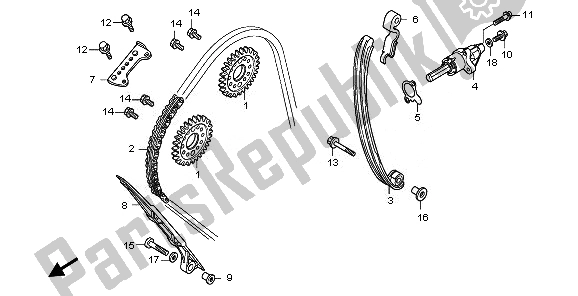 Alle onderdelen voor de Nokkenketting & Spanner van de Honda CBR 1000 RR 2010