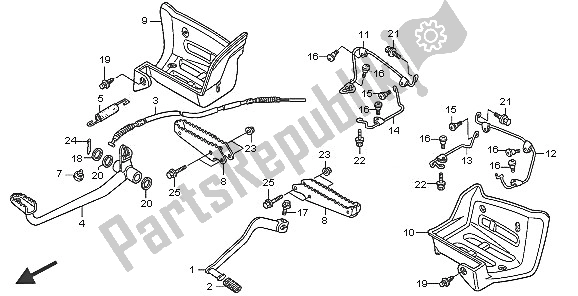 Todas las partes para Pedal Y Paso Y Guardabarros de Honda TRX 250 EX Sporttrax 2005