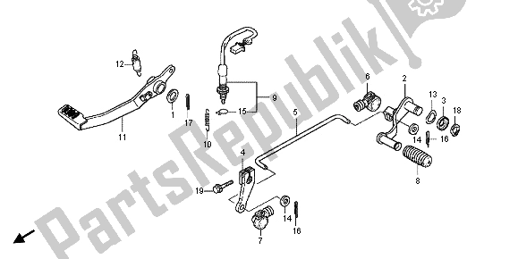 Alle onderdelen voor de Pedaal van de Honda CBR 125 RT 2012