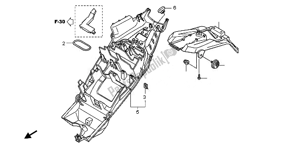 All parts for the Rear Fender of the Honda CB 1000R 2011