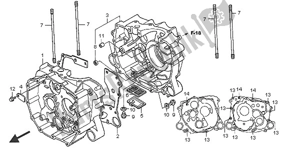 Alle onderdelen voor de Carter van de Honda TRX 250 EX Sporttrax 2005
