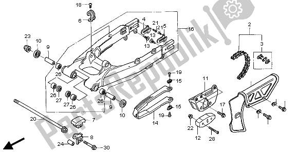 Todas las partes para Basculante Y Caja De Cadena de Honda XR 250R 1997