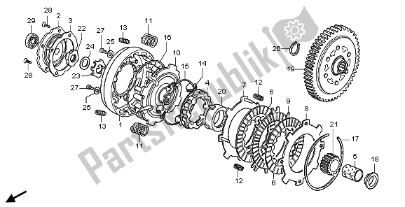 All parts for the Clutch of the Honda CRF 50F 2009