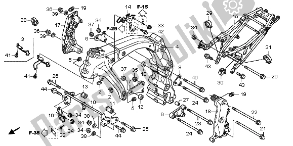 All parts for the Frame Body of the Honda CB 600F Hornet 2009