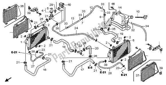 Tutte le parti per il Termosifone del Honda GL 1800 2008