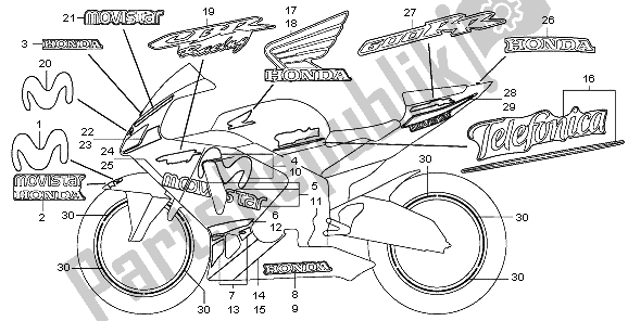 Alle onderdelen voor de Streep (5) van de Honda CBR 600 RR 2006