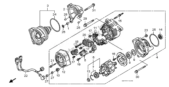 All parts for the Generator of the Honda ST 1300 2008